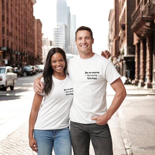 すごいよ 笑顔を続けて 幸せな思考 Tシャツ