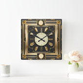 すごいアールデコ スクエア壁時計 (ホーム)