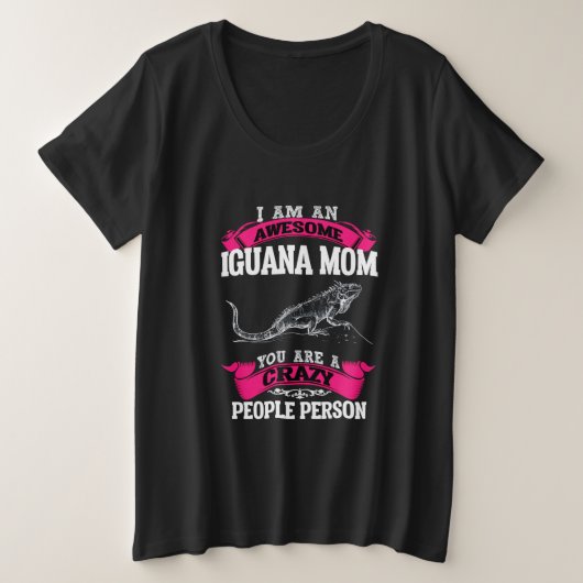 すごいイグアナのママだよ プラスサイズTシャツ (デザイン正面)