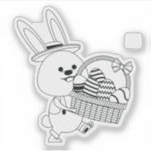 すごいイースターの日の贈り物が入ったかわいいウサギ シール (正面)