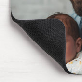 すごいカスタマイズベビー付きパパ写真 マウスパッド (コーナー)