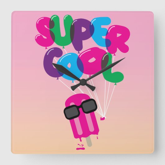 すごいカッコいい スクエア壁時計 (正面)