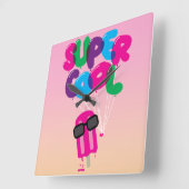 すごいカッコいい スクエア壁時計 (傾斜)