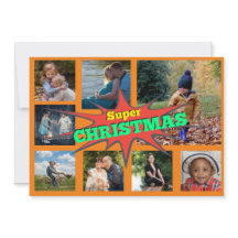 すごいクリスマス漫画ファミリーコラージホリデーカード