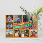 すごいクリスマス漫画ファミリーコラージホリデーカード シーズンカード (スタンド正面)