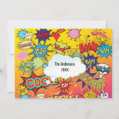 すごいクリスマス漫画ファミリーコラージホリデーカード シーズンカード (裏面)