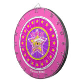 すごいクール卒業ピンク – 卒業年をパーソナライズ ダーツボード (正面右)