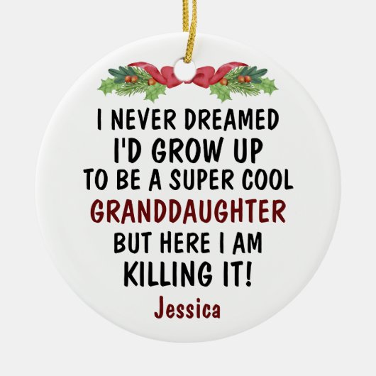 すごいクール孫娘がItを殺す&写真カスタム写真 セラミックオーナメント (正面)