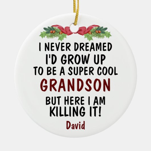 すごいクール孫殺すItと写真カスタム写真 セラミックオーナメント (正面)
