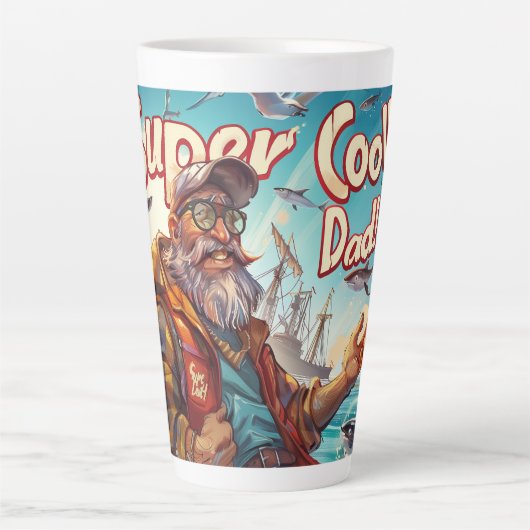 すごいクール!パパ!デジタルアート カフェラテマグ (正面)