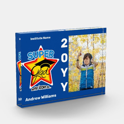 すごいグラーモダンド – パーソナライズ文字、写真、色 フォトブロック (左)