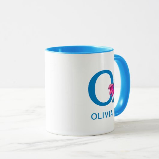 すごいグルーバーあなたの名前を追加&モノグラムO マグカップ (正面右)