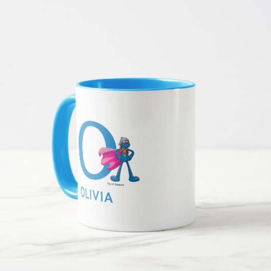 すごいグルーバーあなたの名前を追加&モノグラムO マグカップ (正面左)