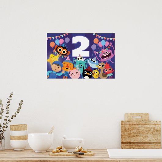 すごいシンプルキャラクターフェスティバル誕生日 ポスター (キッチン)