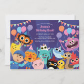 すごいシンプルキャラクターフェスティバル誕生日 招待状 (正面)