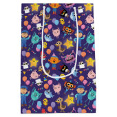 すごいシンプルキャラクター誕生日パターン ミディアムペーパーバッグ (裏面)