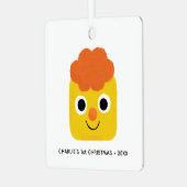 すごいシンプル曲 | カスタムチーシー初めてのクリスマス メタルオーナメント (正面左)