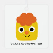 すごいシンプル曲 | カスタムチーシー初めてのクリスマス メタルオーナメント (正面)