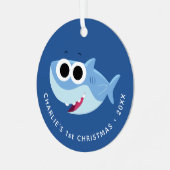 すごいシンプル曲 | カスタムフィニー初めてのクリスマス メタルオーナメント (正面左)
