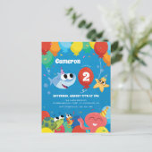 すごいシンプル | ザシャークバルーン誕生日 ポストカード (スタンド正面)