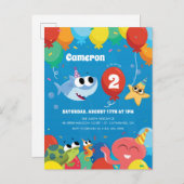 すごいシンプル | ザシャークバルーン誕生日 ポストカード (正面/裏面)