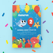 すごいシンプル | ザシャークバルーン誕生日 招待状