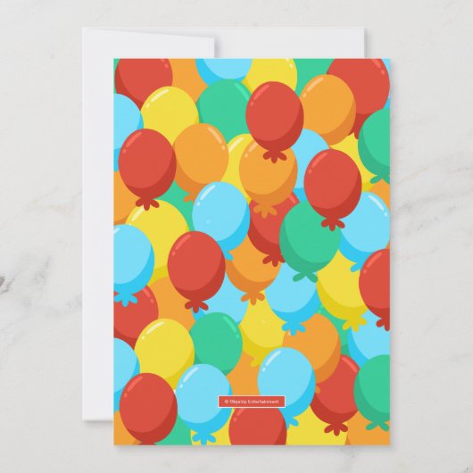 すごいシンプル | ザシャークバルーン誕生日 招待状 (裏面)