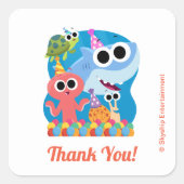 すごいシンプル | フィニーザシャーク紙吹雪誕生日 スクエアシール (正面)