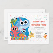 すごいシンプル | フィニーザシャーク紙吹雪誕生日 ポストカード (正面/裏面)