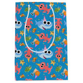 すごいシンプル | フィニーザシャーク紙吹雪誕生日 ミディアムペーパーバッグ (正面)