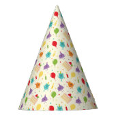 すごいシンプル | 数ブンブンいう音お誕生日ケーキパターン パーティーハット (正面)