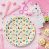 すごいシンプル | 数ブンブンいう音お誕生日ケーキパターン ペーパープレート (パーティー)