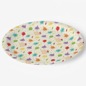 すごいシンプル | 数ブンブンいう音お誕生日ケーキパターン ペーパープレート (アングル)