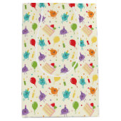 すごいシンプル | 数ブンブンいう音お誕生日ケーキパターン ミディアムペーパーバッグ (正面)