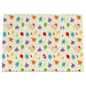 すごいシンプル | 数ブンブンいう音お誕生日ケーキパターン ラージペーパーバッグ (正面)