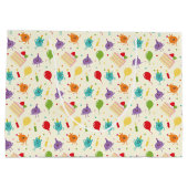 すごいシンプル | 数ブンブンいう音お誕生日ケーキパターン ラージペーパーバッグ (裏面)