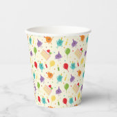 すごいシンプル | 数ブンブンいう音お誕生日ケーキパターン 紙コップ (正面)