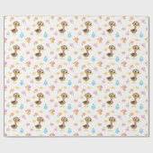 すごいシンプル | 5リトルアヒル女の子の赤ちゃんシャワー ラッピングペーパー (フラット)