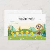 すごいシンプル | 5リトルアヒル赤ちゃんシャワー サンキューカード (正面/裏面)