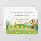 すごいシンプル | 5リトルアヒル赤ちゃんシャワー ポストカード (正面/裏面)