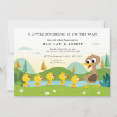 すごいシンプル | 5リトルアヒル赤ちゃんシャワー 招待状 (正面)