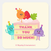 すごいシンプル | Numsブンブンいう音お誕生日ケーキ スクエアシール (正面)