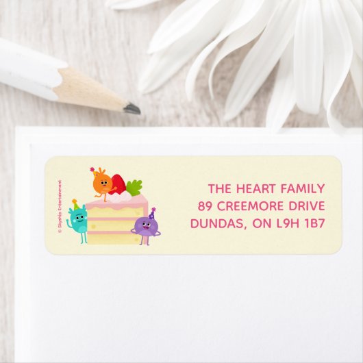 すごいシンプル | Numsブンブンいう音お誕生日ケーキ ラベル (インサイチュ)