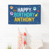 すごいシンプル | Numsブンブンいう音宇宙誕生日 横断幕 (インサイチュ)