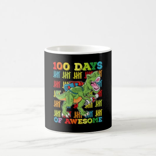 すごいティラノサウルス 100日目の学校 コーヒーマグカップ (中央)