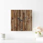 すごいトレンディー木時計 スクエア壁時計 (ホーム)