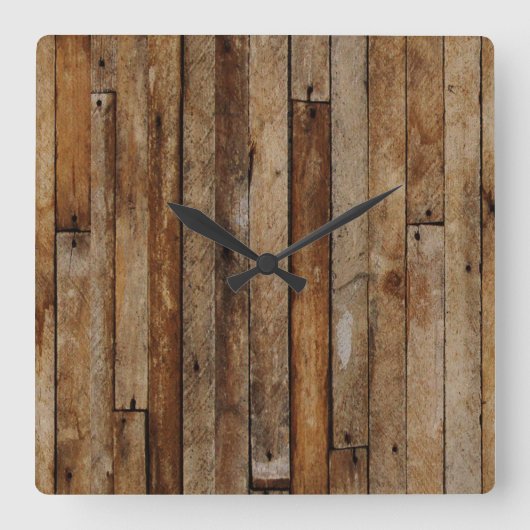 すごいトレンディー木時計 スクエア壁時計 (正面)