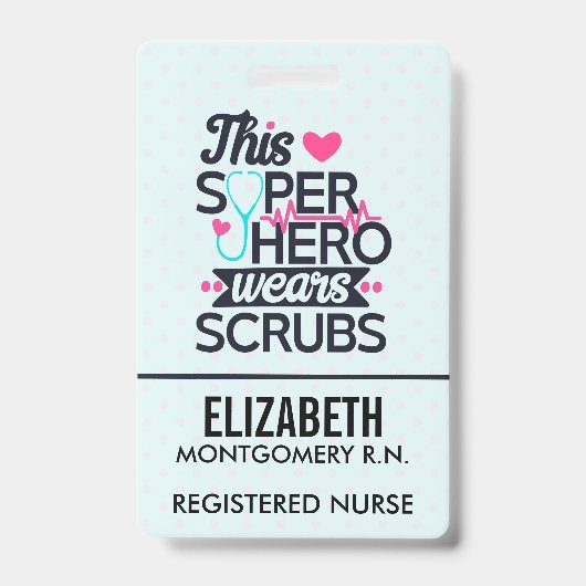 すごいナーススーパーヒーローセリフタイポグラフィ バッジ (正面)