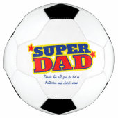 すごいパパカスタムメッセージ赤い黄色のボール サッカーボール (正面)