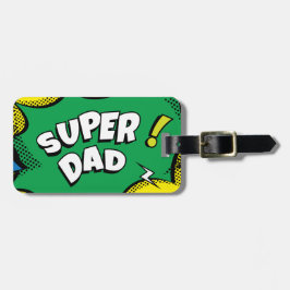 すごいパパカラフル漫画ポップ・アートのー ラゲッジタグ